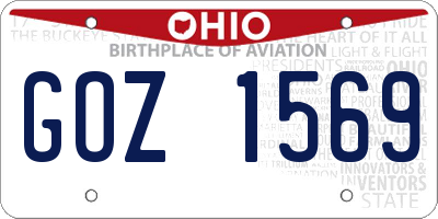 OH license plate GOZ1569