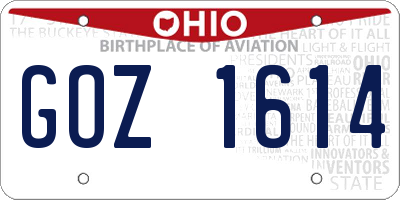 OH license plate GOZ1614