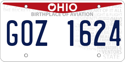 OH license plate GOZ1624