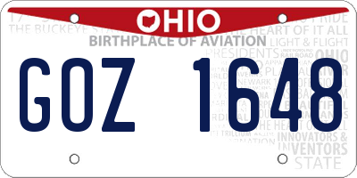 OH license plate GOZ1648