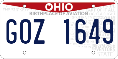 OH license plate GOZ1649