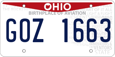OH license plate GOZ1663