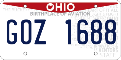 OH license plate GOZ1688