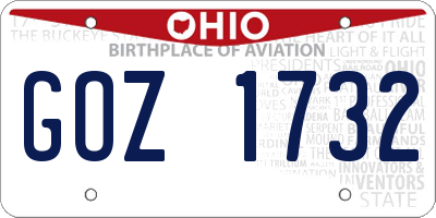 OH license plate GOZ1732