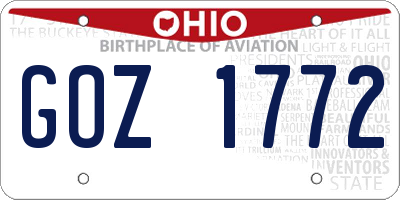 OH license plate GOZ1772