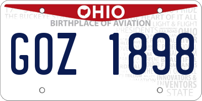 OH license plate GOZ1898