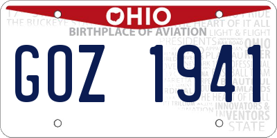OH license plate GOZ1941