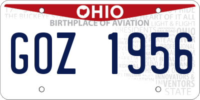 OH license plate GOZ1956