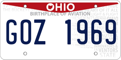 OH license plate GOZ1969