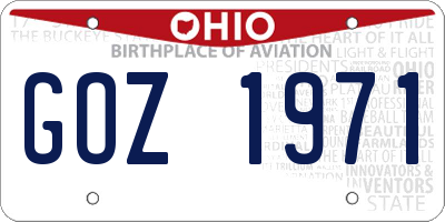 OH license plate GOZ1971