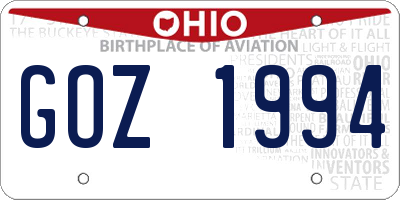 OH license plate GOZ1994