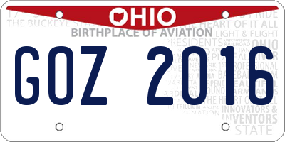 OH license plate GOZ2016