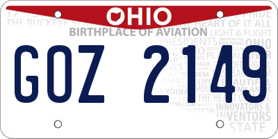OH license plate GOZ2149