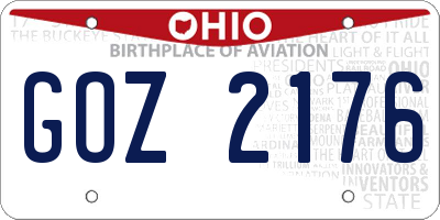 OH license plate GOZ2176