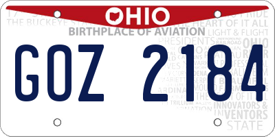 OH license plate GOZ2184