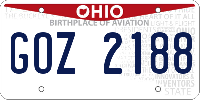 OH license plate GOZ2188