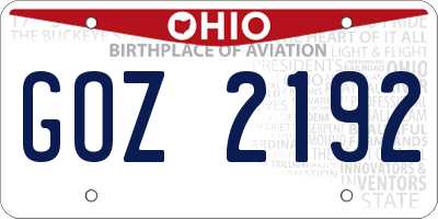 OH license plate GOZ2192