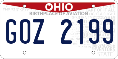 OH license plate GOZ2199