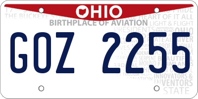 OH license plate GOZ2255