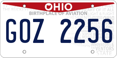 OH license plate GOZ2256