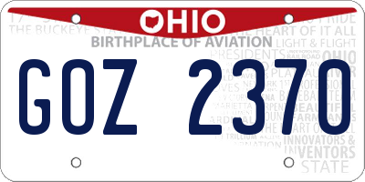 OH license plate GOZ2370