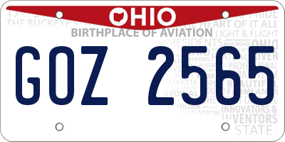 OH license plate GOZ2565