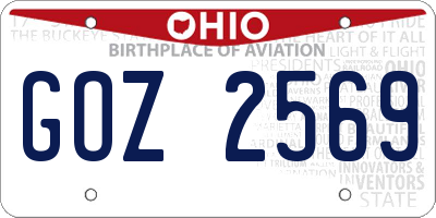 OH license plate GOZ2569