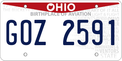 OH license plate GOZ2591