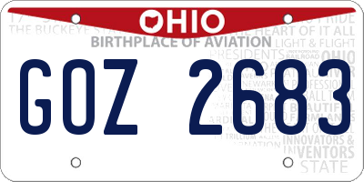 OH license plate GOZ2683