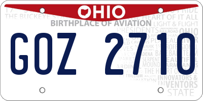 OH license plate GOZ2710