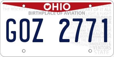 OH license plate GOZ2771