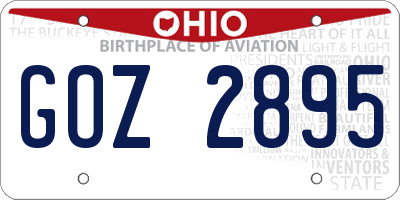 OH license plate GOZ2895
