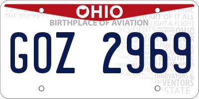 OH license plate GOZ2969