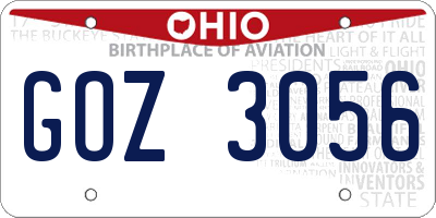 OH license plate GOZ3056