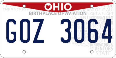 OH license plate GOZ3064