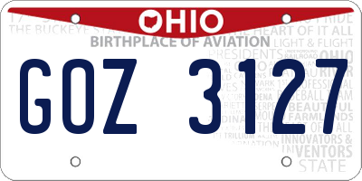 OH license plate GOZ3127