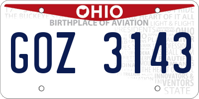 OH license plate GOZ3143