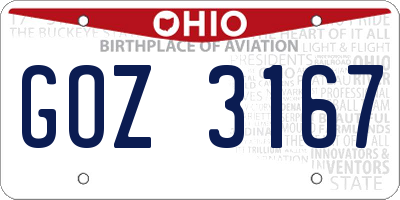 OH license plate GOZ3167