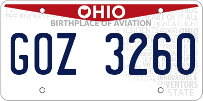 OH license plate GOZ3260