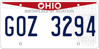 OH license plate GOZ3294