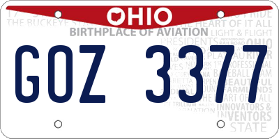 OH license plate GOZ3377