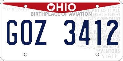 OH license plate GOZ3412