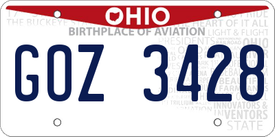 OH license plate GOZ3428