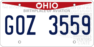OH license plate GOZ3559