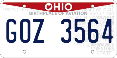 OH license plate GOZ3564