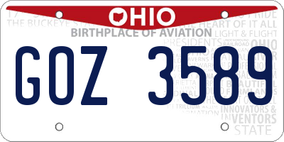 OH license plate GOZ3589