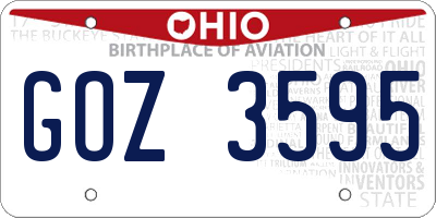 OH license plate GOZ3595