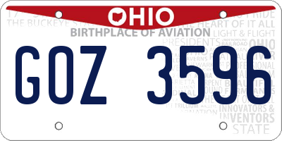 OH license plate GOZ3596