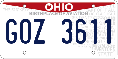 OH license plate GOZ3611