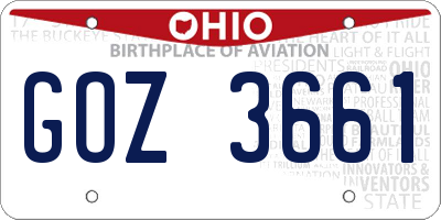 OH license plate GOZ3661